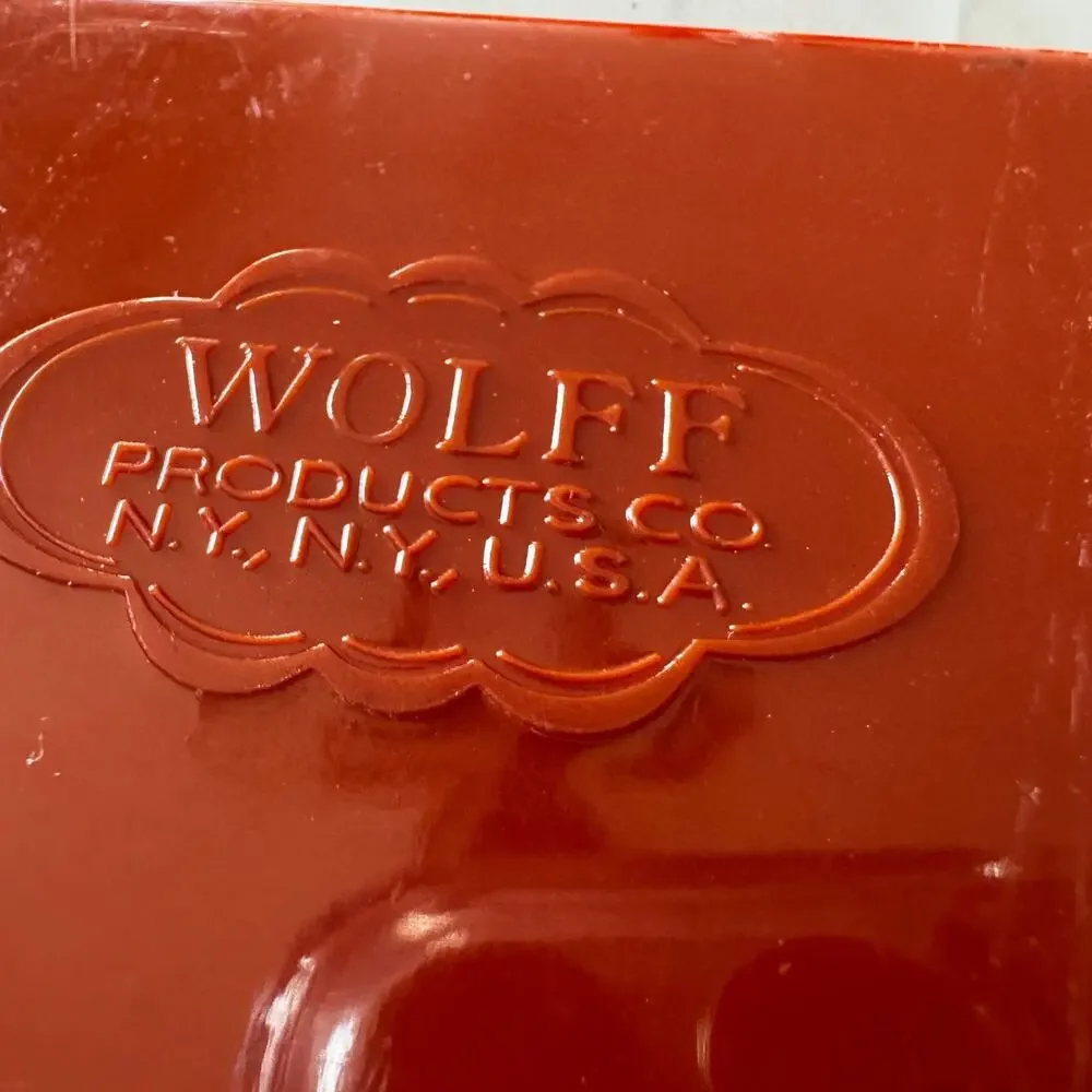Vintage 1970s Wolff Products Owl Tissue Box Cover Burnt Orange Plastic Hinged